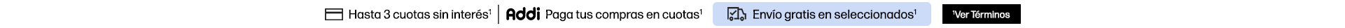 Hasta 3 cuotas sin interés* Paga en cuotas con Addi* Envío gratis en seleccionados* * Consulta términos y condiciones en: https://www.hp.com/co-es/shop/promociones-terminos-condiciones