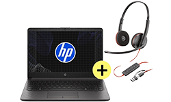 Port&aacute;til HP 240R G9 + HP Poly Audifonos est&eacute;reo USB-C. Procesador Intel Core i5. RAM 8 GB. SSD 512 GB.