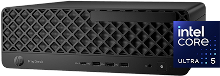 Equipo habilitado para IA que evoluciona con usted. Desktop HP ProDesk 4 SFF AIG1i. Procesador Intel&reg; Core&trade; Ultra 5. RAM 16 GB. SSD 512 GB
