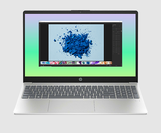 Imagen de una Port&aacute;til HP 15-fd1254la con aplicaci&oacute;n en pant...